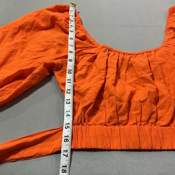 Topshop open back puff sleeve blouse - Picture 3 of 6